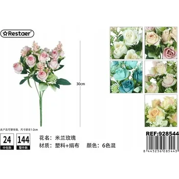 umělá květina Rest.aer - Kytice 5 stonků růží, 30 cm