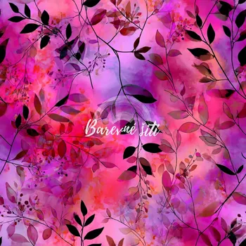 Úplet, Lístečky na růžovofialové (E) (Top kvalitní úplet Bella digitisk)