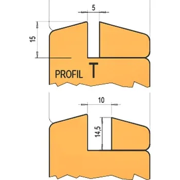 Fréza RH+ Sada nožů T pro hlavičku na interiérové dveře (profil + kontra profil) Pro hlavičku na interiérové dveře