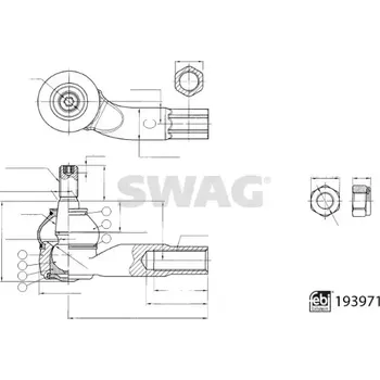 Čep řízení SWAG Čep řízení SWG 33 11 1459