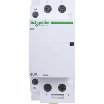 Stykač Schneider Electric 2 NO Stykač napětí ve vinutí 230 V ac 2pólový 40 A 250V 1.6 W s 2 NO kontakty 240 V Řízení motoru,