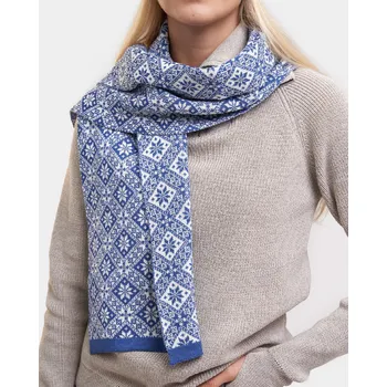 Šála Merino vlněná šála Miia, Denim Blue - White