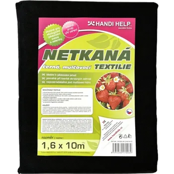 Mulčovací textilie Netkaná textilie černá 1,6x10m UV 24měs.