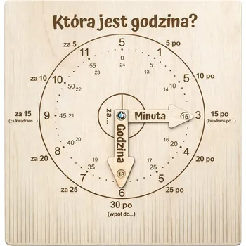 Obraz Drewniany zegar do nauki godzin duży pro dítě, vzdělávací, učitelské
