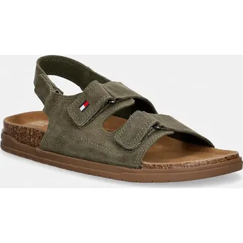 Dívčí sandály Dětské semišové sandály Tommy Hilfiger T3X2.34394.35.41 zelená 91X, EUR 38