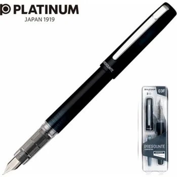Plnicí pero Platinum Prefounte Graphite Blue, F, v plastovém obalu, na blistru, tmavě modrá
