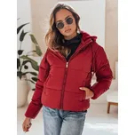 Dámská krátká zimní bunda GLAMVO s kapucí vínová FashionStreet