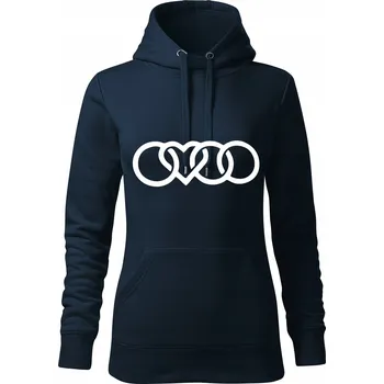 Dámská mikina Mikina s kapucí D181 LOVE AUDI CAR AUTO tmavě modrá vel S