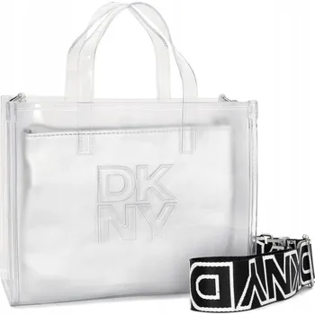 Kabelka DKNY shopper kabelka eko kůže stříbrná