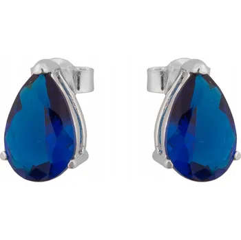 Náušnice Stříbro Náušnice ryzost 925 Elegantní Náušnice se safírem a Zirkon jako Dárek