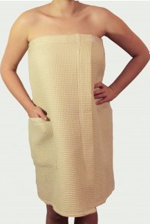 UNIONTEX TRADE Dámský saunový kilt Vafle – béžový (150 × 70 cm)