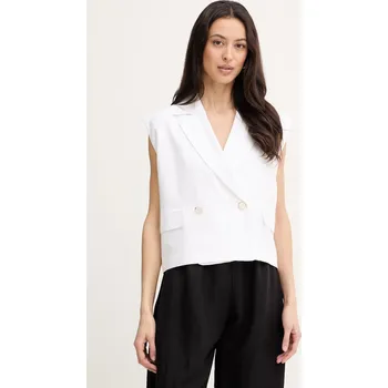 Dámská vesta Vesta s dodatkem lnu Fracomina FS26SJ1001W62201 bílá 00X, vel. S