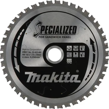 Pilový kotouč Makita B-63149 pilový kotouč sendvičové panely SPECIALIZED 165x1.75x20 mm 42z