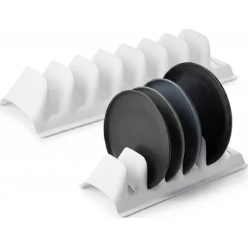 Organizace kuchyně Bílý stojan, organizér a odkapávač na nádobí, talíře a poklice do kuchyně