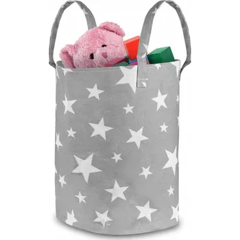 úložný prostor na hračky Koš na hračky Nukido - šedý s hvězdičkami