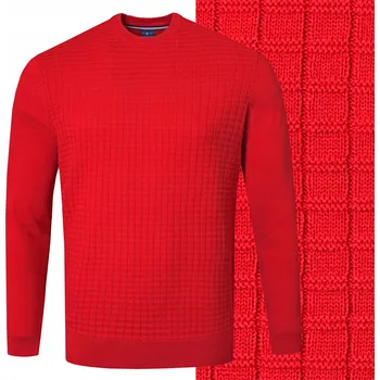 Pánský svetr Elegantní pánský SVETR Klasický ČERVENÝ Bavlněný XL Pako Jeans