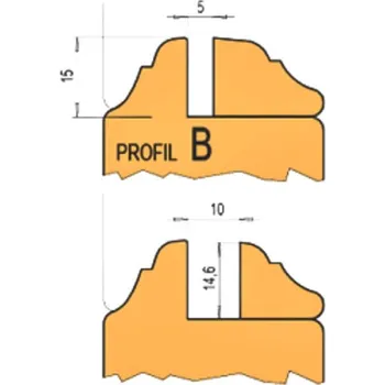 Fréza RH+ Sada nožů B pro hlavičku na interiérové dveře (profil + kontra profil) Pro hlavičku na interiérové dveře