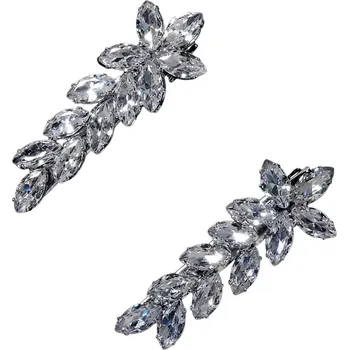 Souprava šperků B-TOP Luxusní krystalové sponky do vlasů – listový design (set 2 ks)