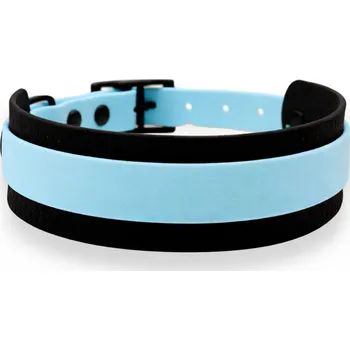 PafDog® Voděodolný široký gumový obojek pro psy pastelově modro-černý - šířka 4 cm Vyberte velikost: XS