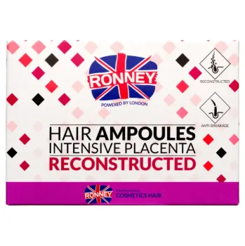 Kosmetika Ronney Hair Ampoules Intensive Placenta Reconstructed - Placentové ampule proti padání vlasů 6 x 10 ml