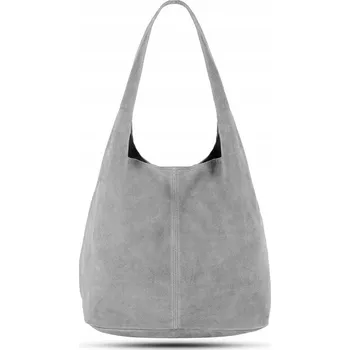 Kabelka Vera Pelle kabelka vak z pravé přírodní semišové kůže šedá
