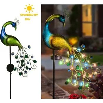 Venkovní osvětlení LED solární zahradní lampa zápich dekorativní Páv