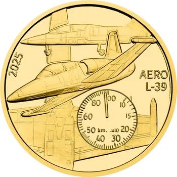 Česká mincovna Zlatá půluncová medaile Aero L-39 Albatros proof 15,56 g