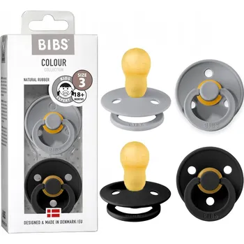 dudlíky Dudlík Bibs šedý kulatý kaučuk 18 m+ 2 ks