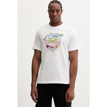 Pánské tričko Bavlněné tričko Puma GRAPHIC 634433 bílá 00X, vel. M