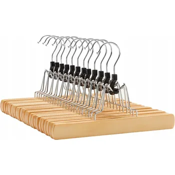 Ramínko Dřevěné ramínko Arventa Style na kalhoty a sukně, hnědé, 12 ks