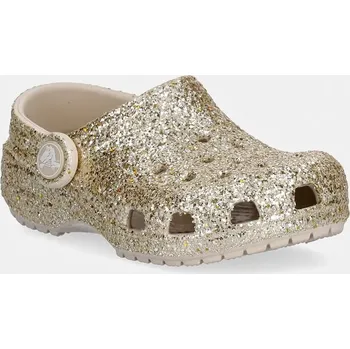 Dámské pantofle Dětské pantofle Crocs CLASSIC CHUNKY GLITTER CLOG T 211940.CROCS.CLASSIC.CH zlatá 10Y, EUR 20/21