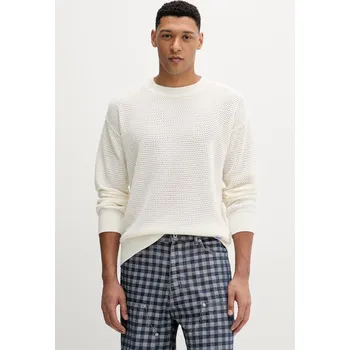 Pánský svetr Bavlněný svetr Hugo Blue Sanjou 50557338 béžová 01X, vel. M