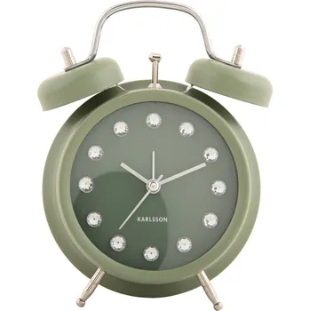 Budík Karlsson Glamour budík GLAM DIAMONDS, průměr 11,8 cm