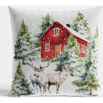Polštář Vánoční polštář WINTER FOREST 40x40 cm Mybesthome Varianta: Povlak na polštář s výplní, 40x40 cm