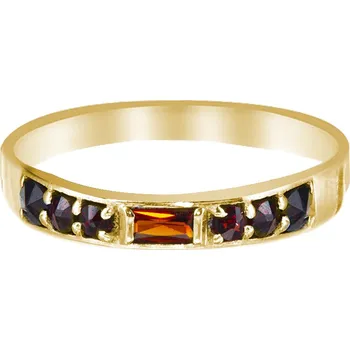 Prsten Český granát pozlacený prsten stříbrný 120953Z Velikost: 56