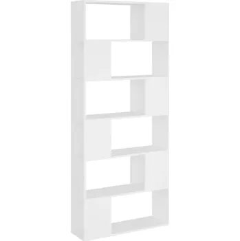 Knihovna Regál na knihy/přepážka, bílý, 80x24x186 cm