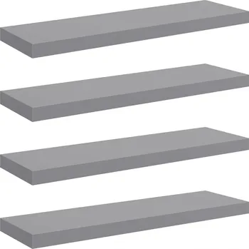 police Nástěnné police, 4 ks, šedé, 80 x 23,5 x 3,8 cm, M