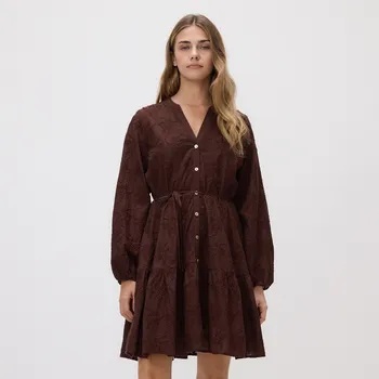 Dámské šaty Reserved - Šaty výšivkou - tmavě hnědá - 338HK-89X - 338HK-89X-M