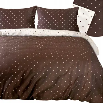 Povlečení Sada povlečení 160x200 saténová 100% bavlna Pointy s puntíky, hnědá Exclusive