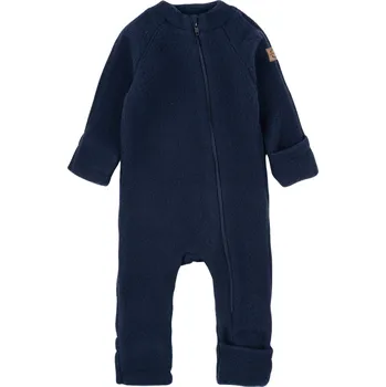 Kojenecký overall Merino overal na zip bez kapuce ohrnovací Mikk-Line NOOS - modrá barva Blue Nights Velikost: 56
