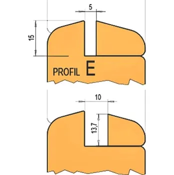 Fréza RH+ Sada nožů E pro hlavičku na interiérové dveře (profil + kontra profil) Pro hlavičku na interiérové dveře