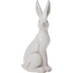 Velikonoční dekorace keramický sedící zajíc bílý, 13x11,5x29 cm