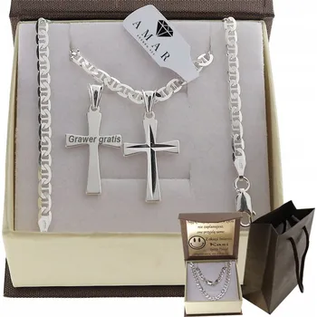 Řetízek STŘÍBRNÝ PLNÝ ŘETÍZEK GUCCI S KŘÍŽKEM RYZOST 925 + GRAVÍROVÁNÍ DÁREK