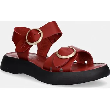 Dámské sandále Kožené sandály Fly London BUNK604FLY P144604009 burgundské 83X, EUR 40