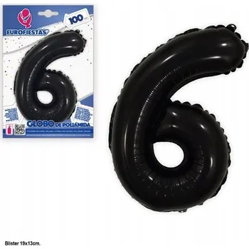 Balónek Ouda Party - Černý hliníkový balónek číslice 100 cm - číslo 6