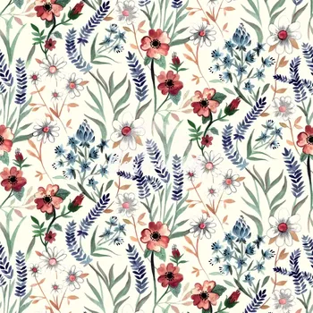 Úplet, Divoké kvítky na krémové (E) (Top kvalitní úplet Bella digitisk)