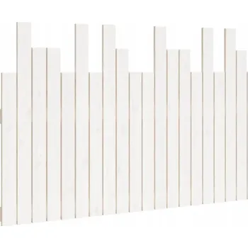 Čelo postele, bílé, 127,5x3x80 cm, masivní borovicové dřevo