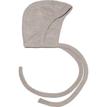 Kojenecká čepice Zavazovací čepička z merino vlny, bavlny a hedvábí šedý melír Cosilana Velikost: 37-40cm (vel 50/56)