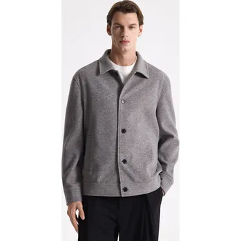 Reserved - Košilová bunda s&nbsp;límcem - světle šedá - 8106H-09M - 8106H-09M-XXL