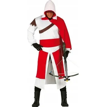 Karnevalový kostým KOSTÝM ASASÍN ASASÍNA BÍLO-ČERVENÝ M